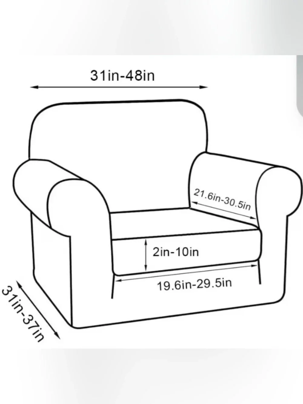 Stretch Fit 2-Piece Burgundy Large Armchair Slipcover - Home Accents